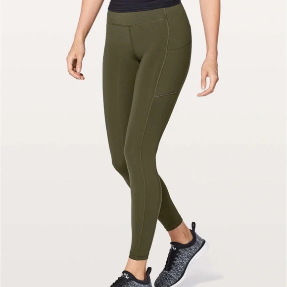 Lululemon sz 2 Speed Up Tight DWR 28" Dark Olive great pre owned condition - Picture 1 of 10